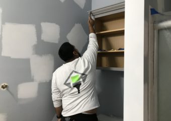 Refinishing bathroom cabinets and walls