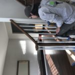 Painter painting a staircase