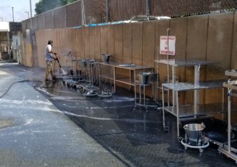 Power Washing Hospital Equipment